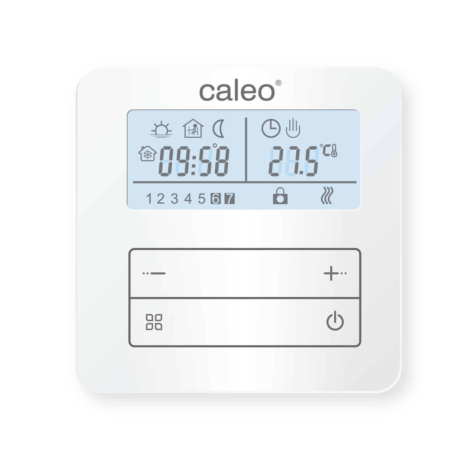 Терморегулятор CALEO С950, накладной, цифровой, программируемый, 3,5 кВт, белый