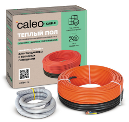 Теплый пол Caleo CABLE 18W-100 метров двухжильный экранированный кабель в стяжку на площадь 9.0-13.8 м2
